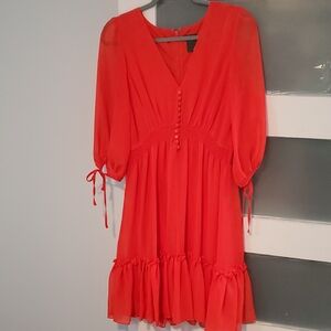 Taylor Vibrant Red Long Sleeve Dress